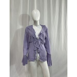Reformation Lavender Ruffle Blouse